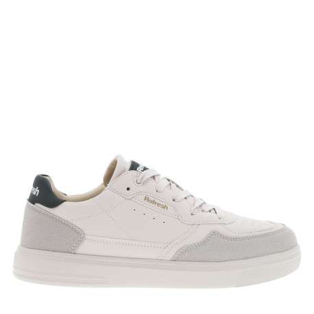 Baskets basses tennis vertes, grises et blanches avec des lacets plats - Image 2