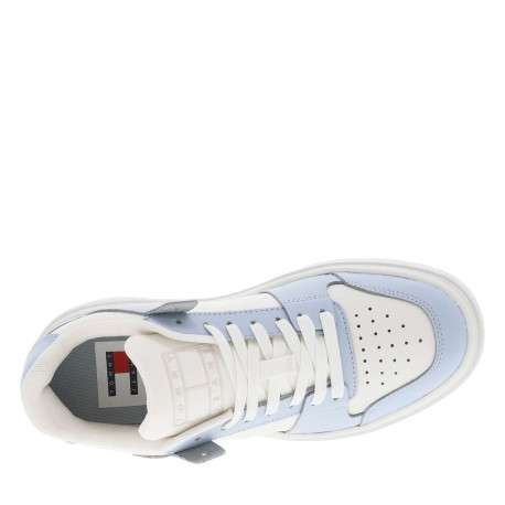 Baskets basses running ciel avec lacets plats et logo monochrome - Image 5