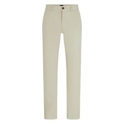 Pantalon Chino en coton sable uni avec une coupe slim et 6 passants