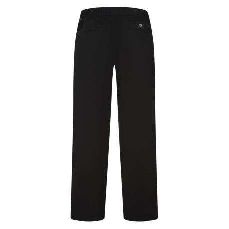 Pantalon en coton noir uni avec une coupe regular fit et une taille élastiquée - Image 2