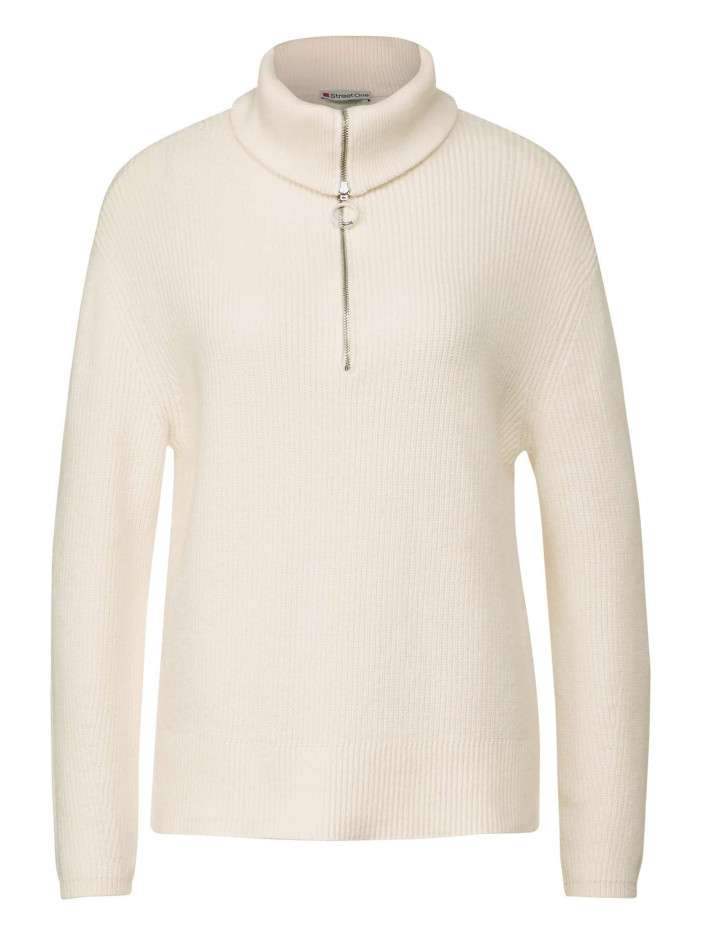 Pull Fancy Troyer écru uni...
