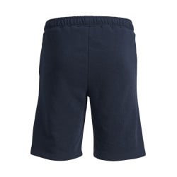 Short de jogging marine uni avec une coupe droite et nom de la marque