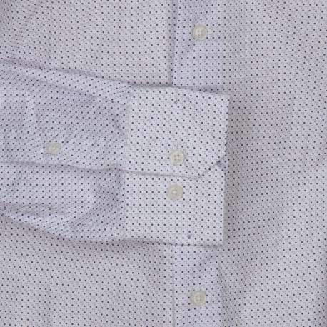 Chemise en coton lilas imprimée par des pois avec une fermeture boutonnée - Image 3