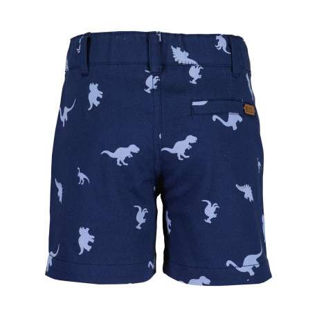Short en coton bleu marine avec un imprimé dinosaure bleu clair - Image 2