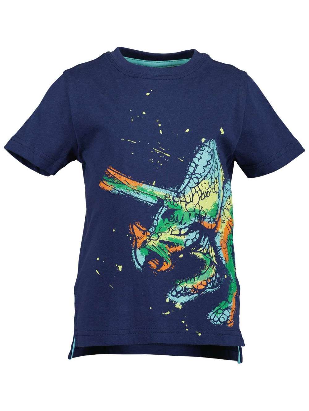 FILOWA T-Shirt Garçon Lumineux Dinosaure & Astronaute Qui Brille Dans Le Noir – Coton Doux Manches Courtes Col Rond – Bleu Marine – 2 à 7 Ans