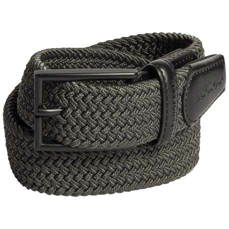 Ceinture kaki unie avec une boucle à ardillon métallique et tressée
