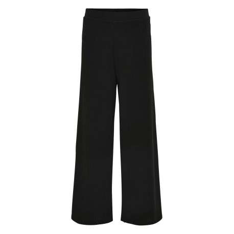 Pantalon noir uni à coupe Bootcut en velours côtelé et une taille élastiquée