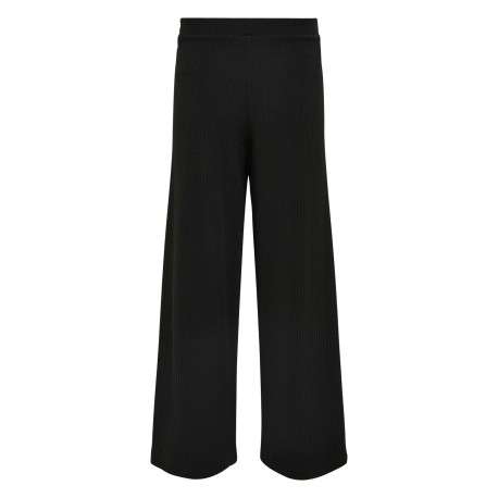 Pantalon noir uni à coupe Bootcut en velours côtelé et une taille élastiquée - Image 2