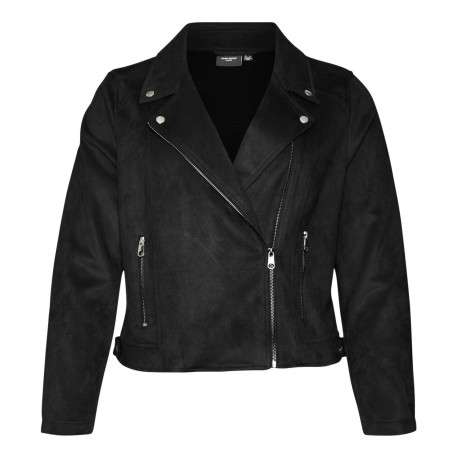 Veste perfecto noire unie avec une coupe ajustée et un col cranté