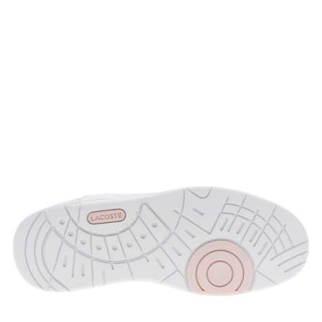 Baskets basses tennis en cuir blanches et rose avec des lacets plats - Image 5