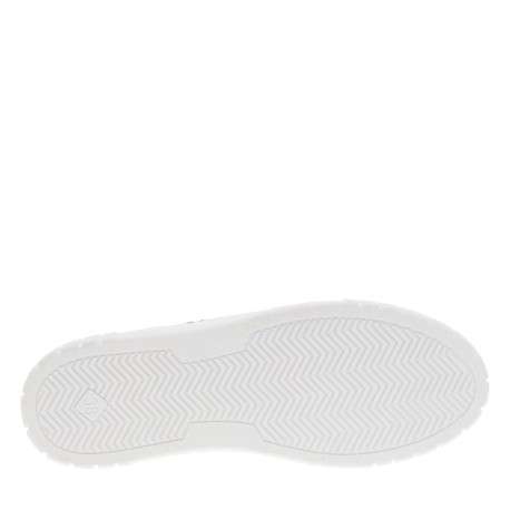 Baskets basses tennis blanches avec détail pailleté lacets plats et zip latéral - Image 5