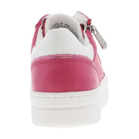 Baskets basses tennis fuchsia avec des lacets plats et un zip latéral - Image 6