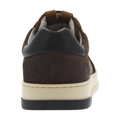 Baskets basses en cuir cognac avec des lacets plats et micro points - Image 6