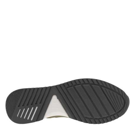 Baskets basses en cuir kaki avec une semelle running et des lacets plats - Image 5