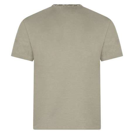 T-shirt kaki uni avec nom de la marque brodé à l'avant et une coupe droite - Image 2