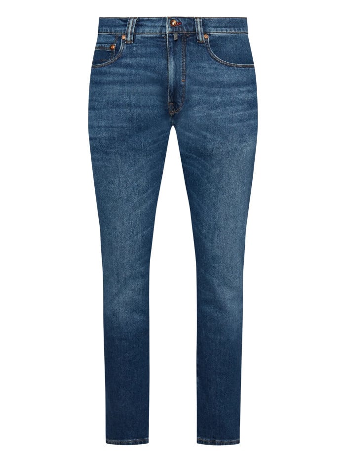 Jean en laine indigo uni...