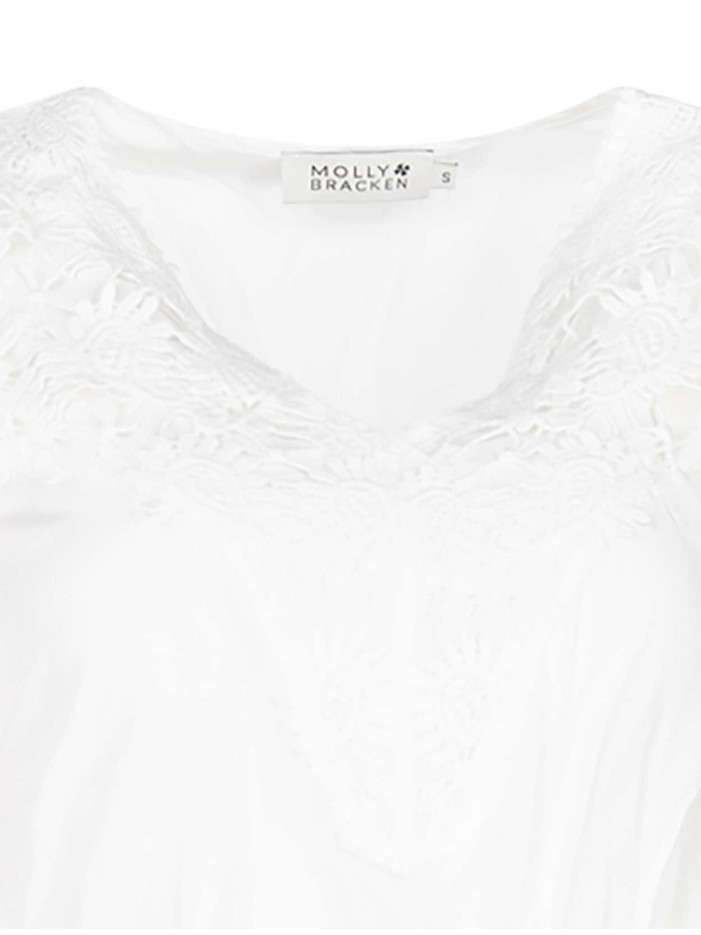 Robe Blanche Courte Manches Courtes Comptoir Des Cotonniers - Occasion Très Bon état, Taille Regular