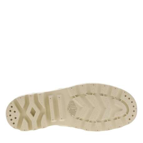 Baskets montantes en toile beiges avec des lacets plats et logo à l'extérieur - Image 5