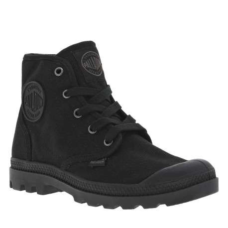 Baskets montantes en toile Womens Pampa Hi noires à lacets plats - Image 3