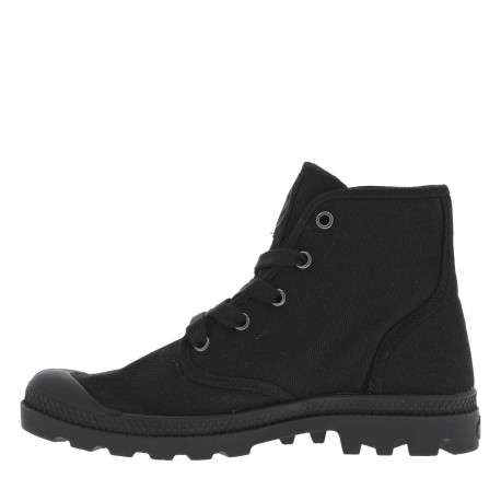 Baskets montantes en toile Womens Pampa Hi noires à lacets plats