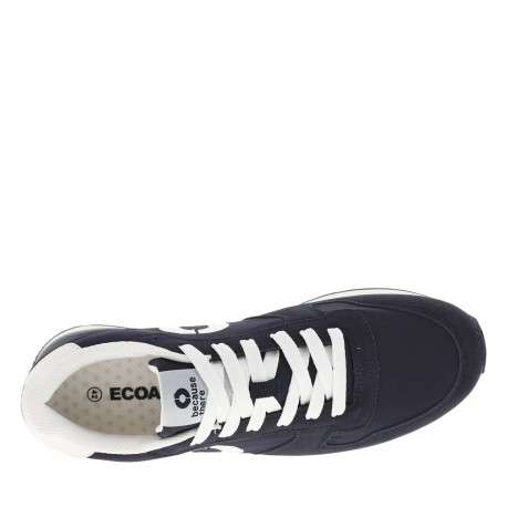 Baskets basses running bleu marine avec logo floqué et lacets plats - Image 4