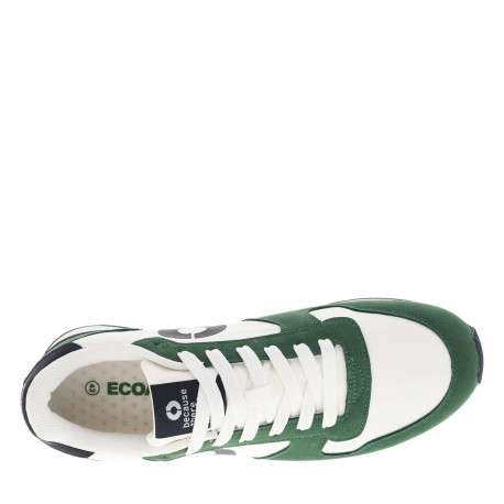 Baskets basses running vertes, blanches et marine avec lacets plats - Image 4