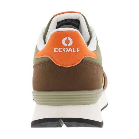 Baskets basses olive, orange et marron avec lacets plats et semelle running - Image 6