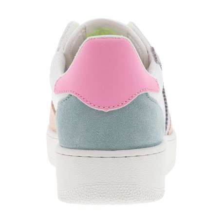 Baskets basses tennis en cuir blanches avec empiècements multicolores - Image 7