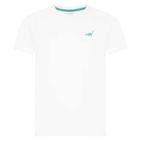 T-shirt en coton blanc uni avec une coupe droite et un col rond