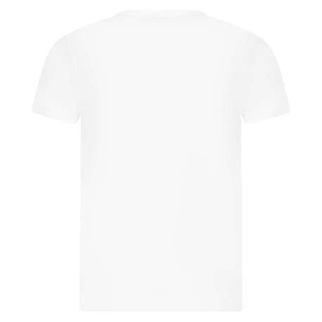 T-shirt en coton blanc uni avec une coupe droite et un col rond - Image 2