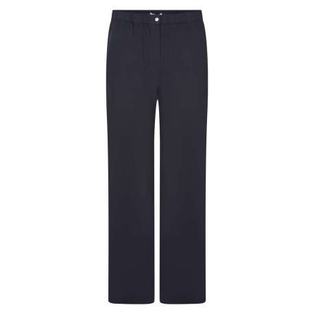 Pantalon marine uni avec une coupe large et une taille intermédiaire