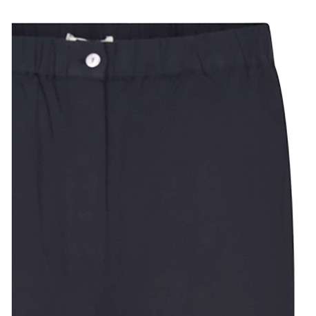 Pantalon marine uni avec une coupe large et une taille intermédiaire - Image 3