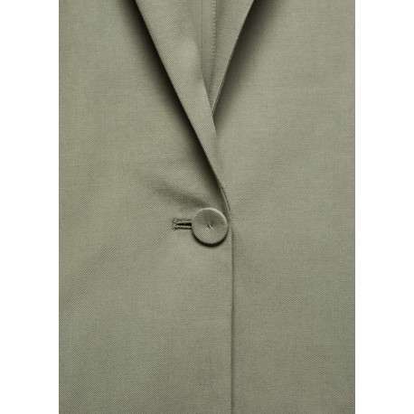 Veste de costume vert d'eau unie avec une coupe droite et un col cranté