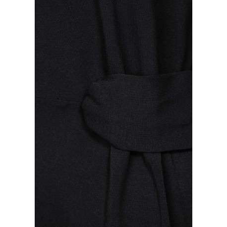 Robe courte noire unie avec une coupe droite un col rond et des manches courtes - Image 4