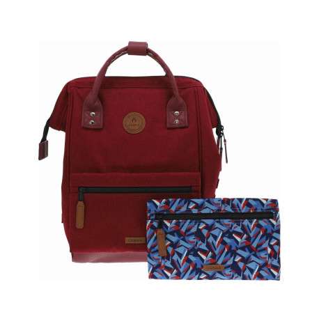 Sac à dos rouge uni avec un pochon à la lavande et des poches interchangeables