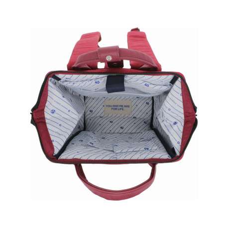 Sac à dos rouge uni avec un pochon à la lavande et des poches interchangeables - Image 4