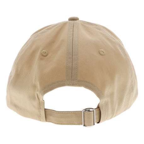 Casquette en coton beige unie avec le logo iconique et une fermeture strapback - Image 2