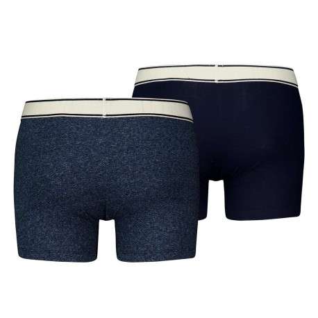 Lot de 2 Boxers en coton marine imprimés avec une coupe fermée - Image 2