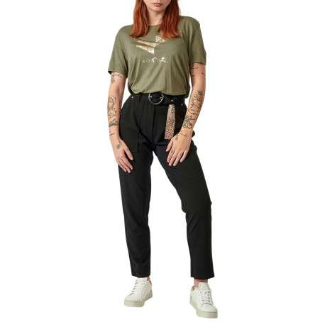 Pantalon Clay noir uni avec une coupe mom et une taille haute