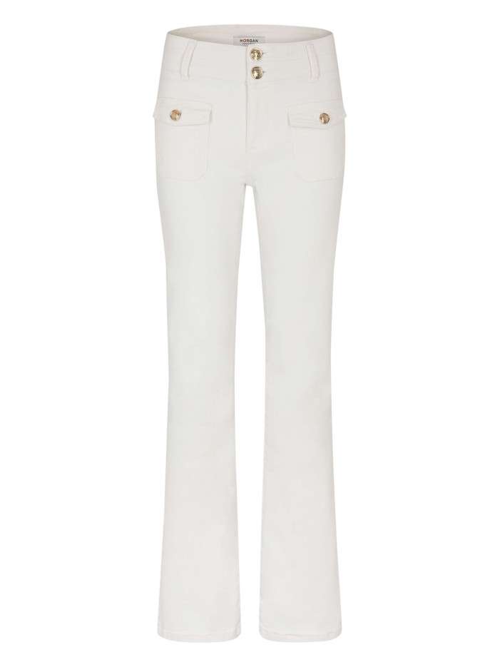 Pantalon blanc uni avec une...