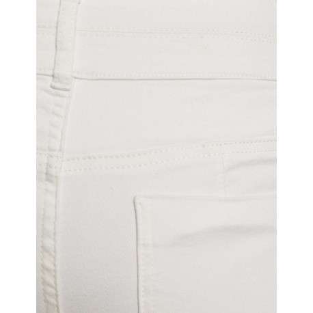 Pantalon blanc uni avec une coupe droite et une taille intermédiaire - Image 4