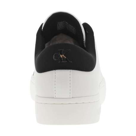 Baskets basses tennis en cuir blanches avec monogramme et lacets plats - Image 6