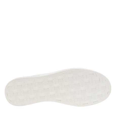 Baskets basses tennis en cuir blanches avec monogramme et lacets plats - Image 5