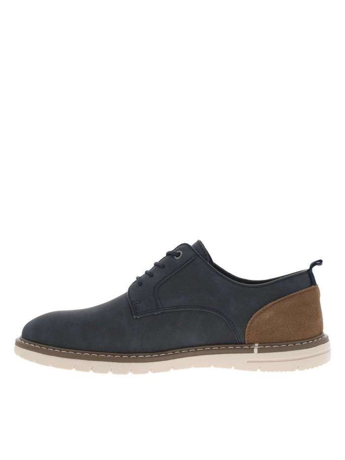 Baskets basses en cuir bleu...