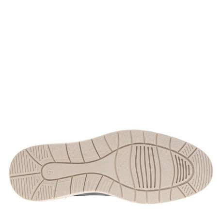 Baskets basses en cuir bleu marine et marron avec des lacets ronds - Image 5