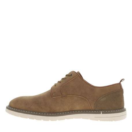 Baskets basses en cuir caramel avec trépointe contrastante et lacets ronds