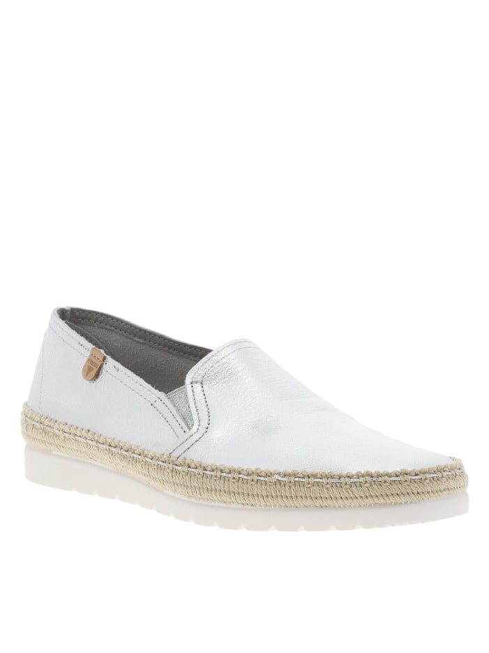 Mocassins en cuir argentés...