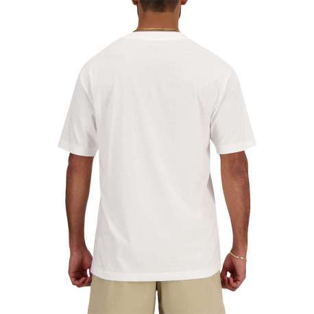 T-shirt en coton blanc uni avec une coupe droite et un col rond - Image 2