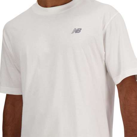 T-shirt en coton blanc uni avec une coupe droite et un col rond - Image 4
