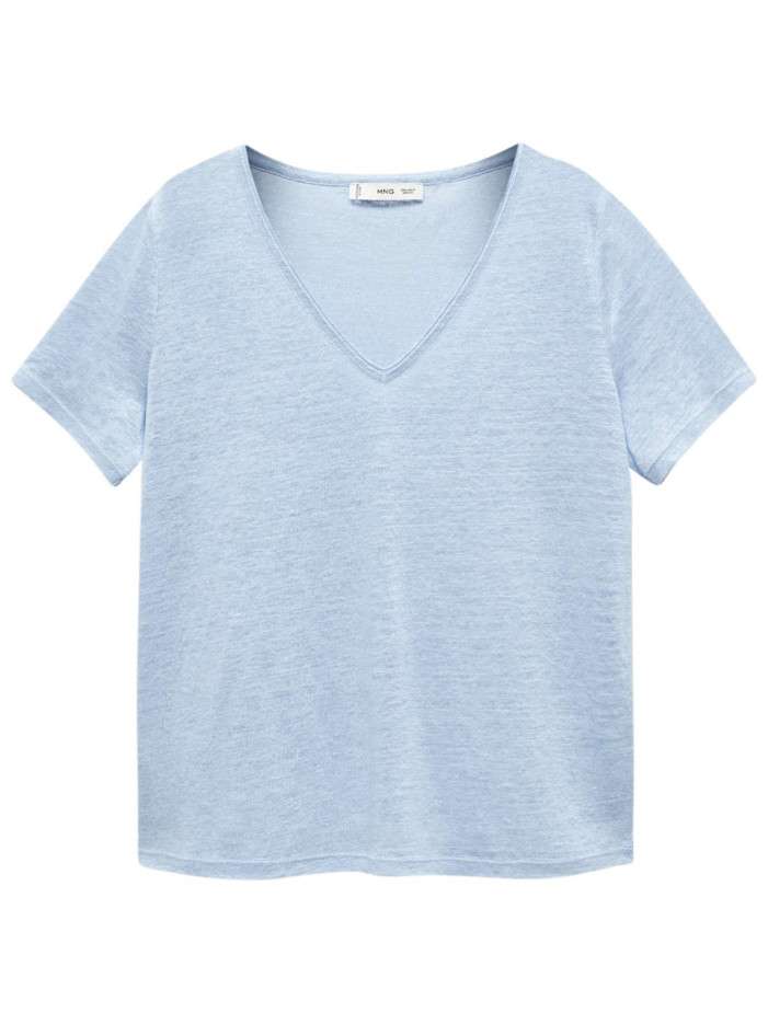 T-shirt en lin blanc en...